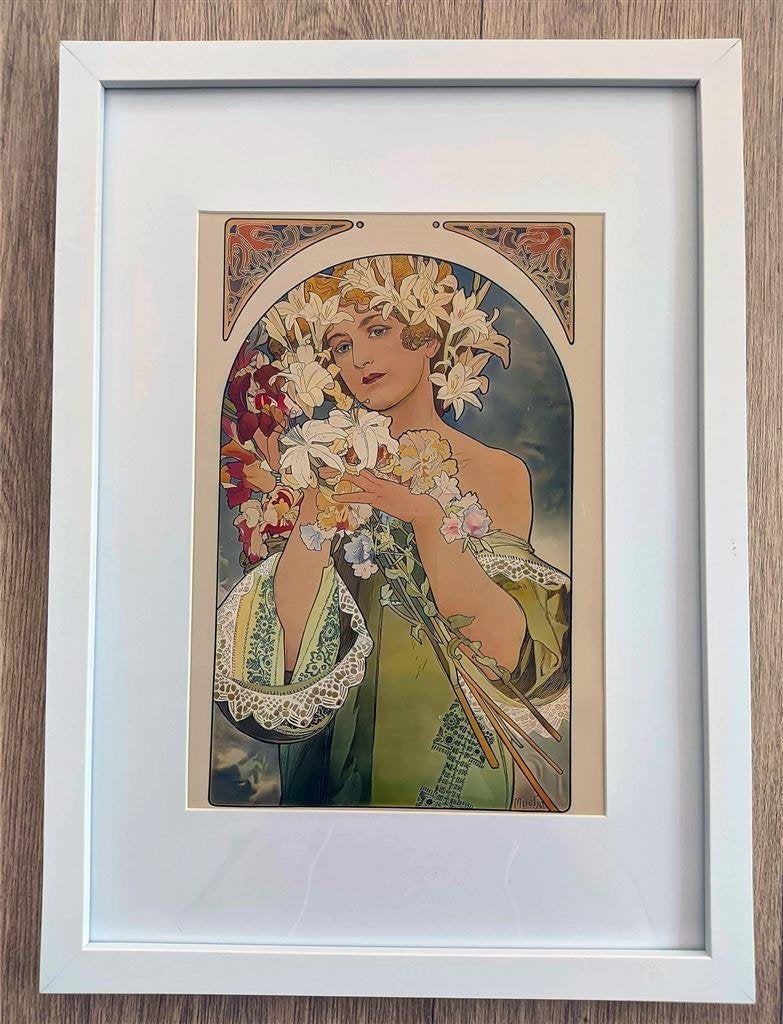 Mooi ALPHONSE MUCHA Bloemen Affiche Poster in Frame, Verzenden