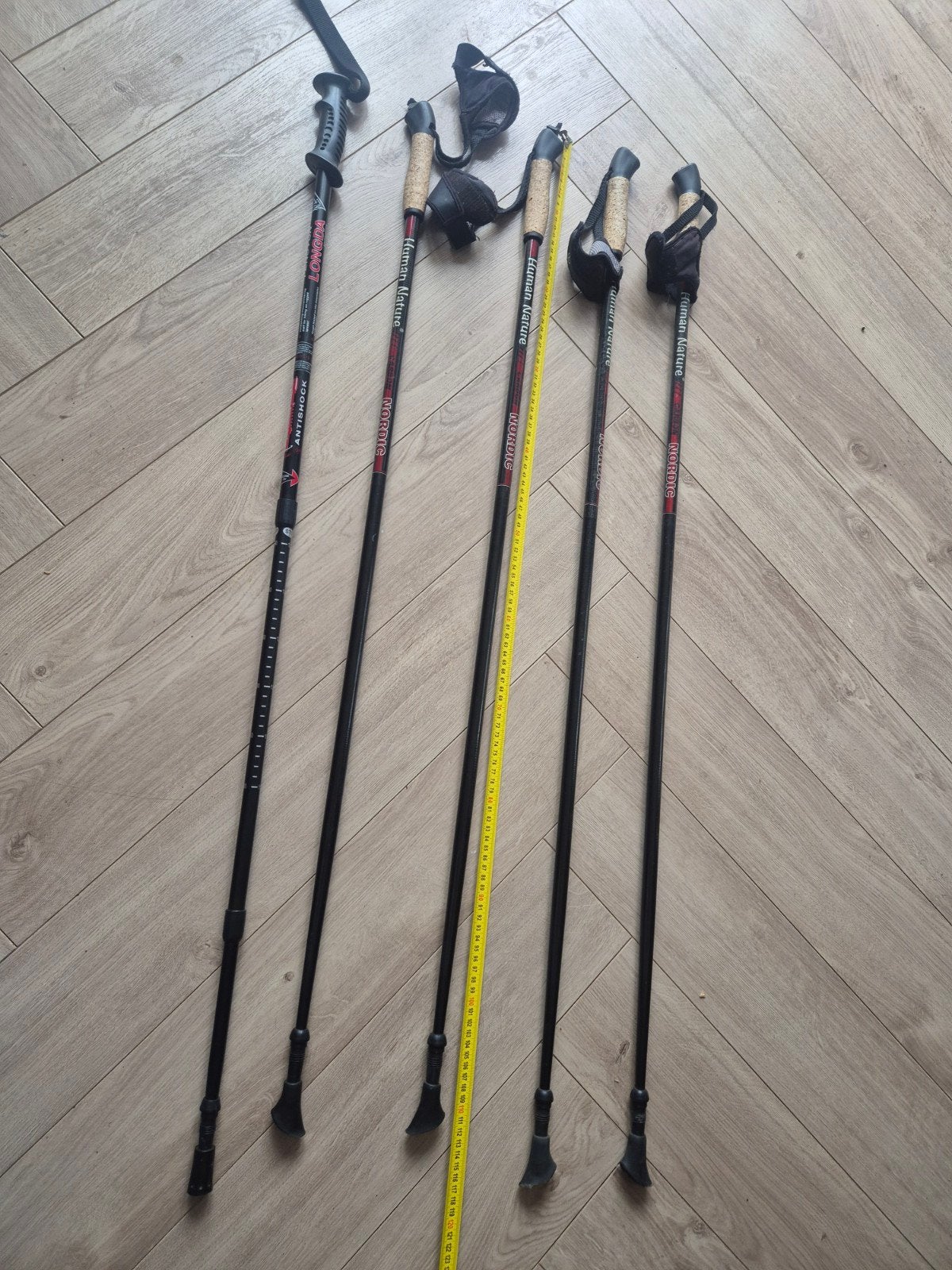 5x nordic walking stokken, Stokken, 100 tot 140 cm, Zo goed als nieuw, Ophalen