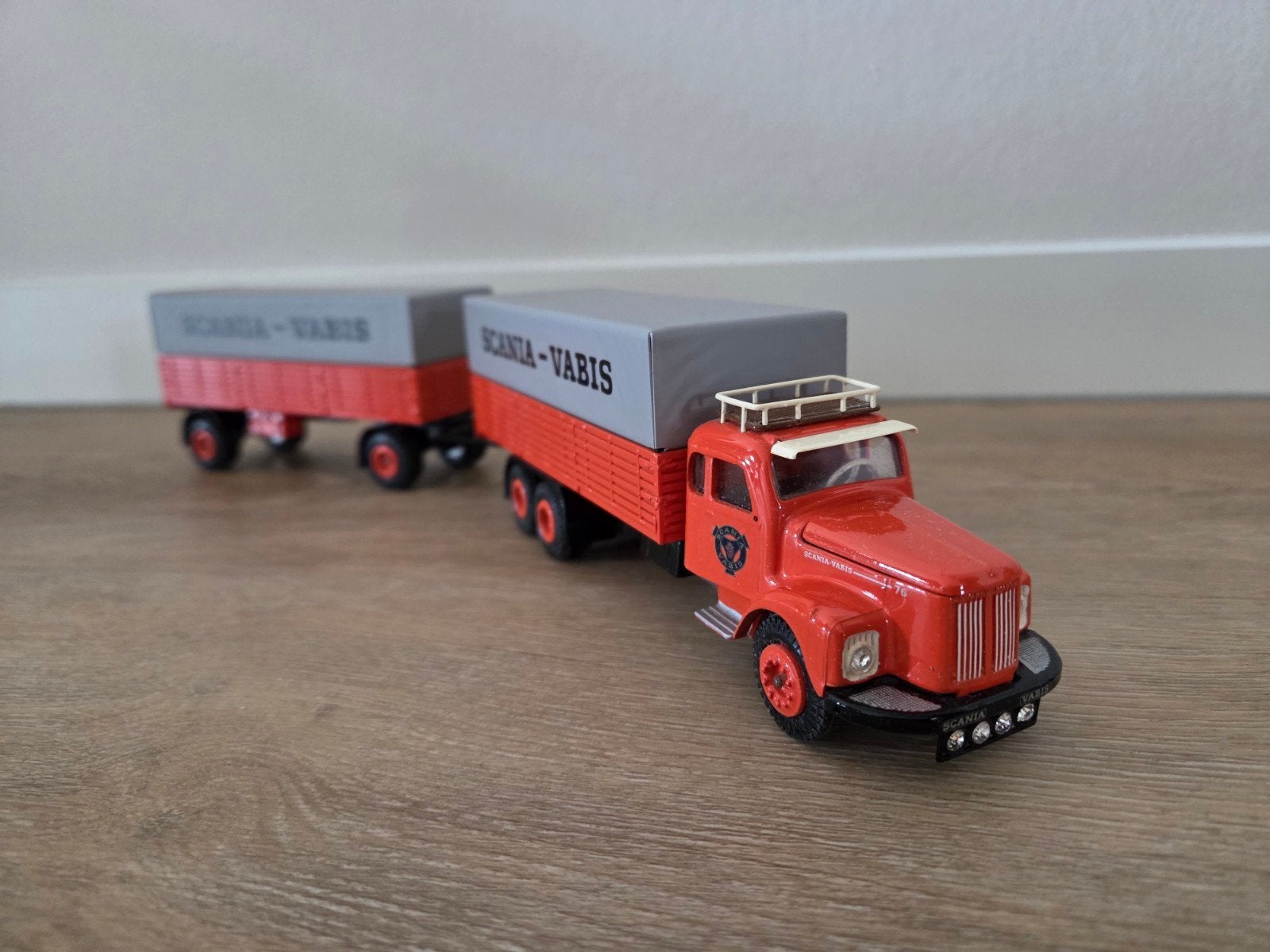 Tekno Scania Vabis LB76 demo met aanhanger, Ophalen of Verzenden, Zo goed als nieuw, Bus of Vrachtwagen, Tekno