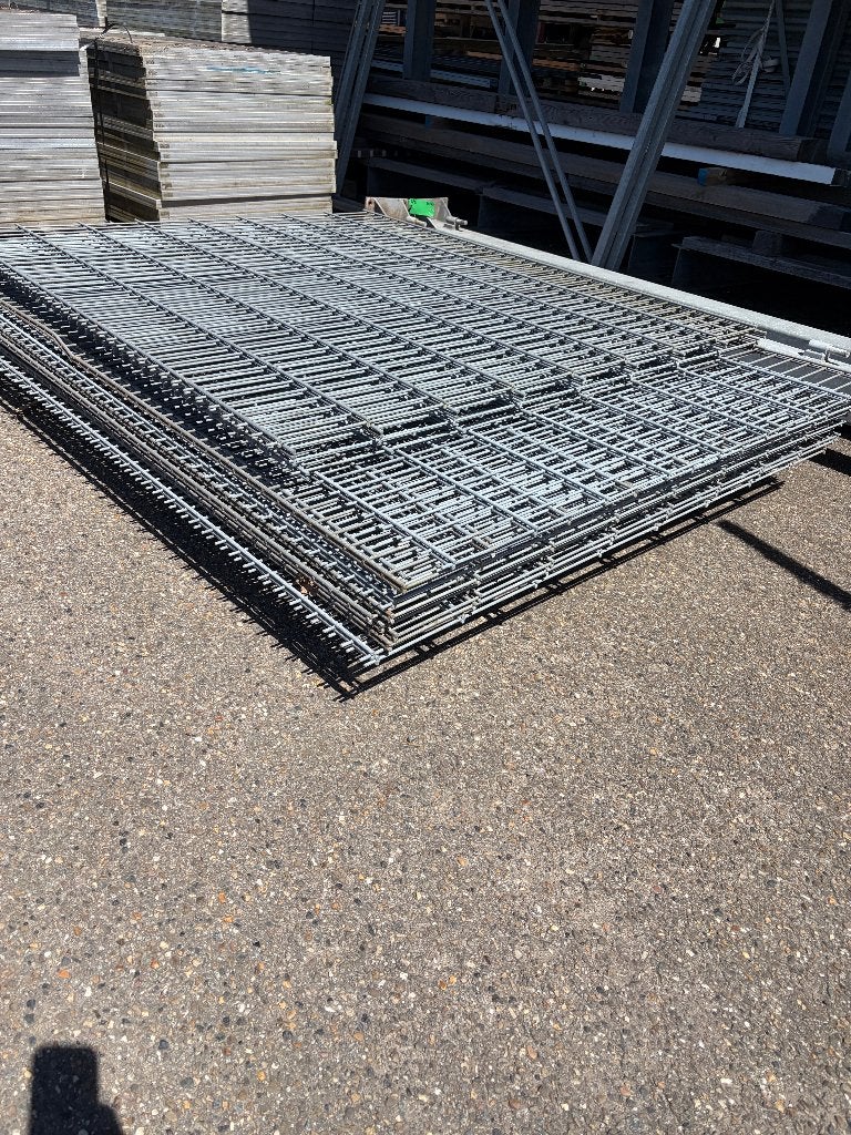 Hek hekwerk gegalvaniseerd + poort en palen ( 327 ), Ophalen, Met poort, Gebruikt, Nb