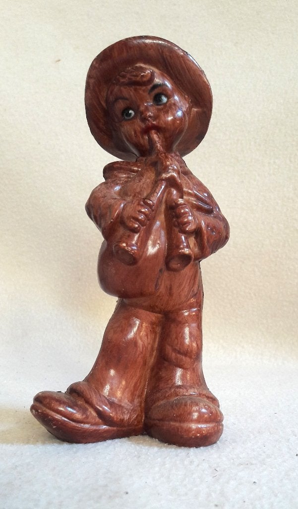 Vintage kunststof beeldje doedelzak speler, Taiwan jaren 60, Ophalen of Verzenden, Zo goed als nieuw, Mens