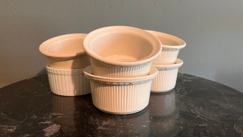 Set van 6 soufflé schaaltjes, 7cm, Ophalen, Gebruikt, Keramiek, Schaal of Schalen