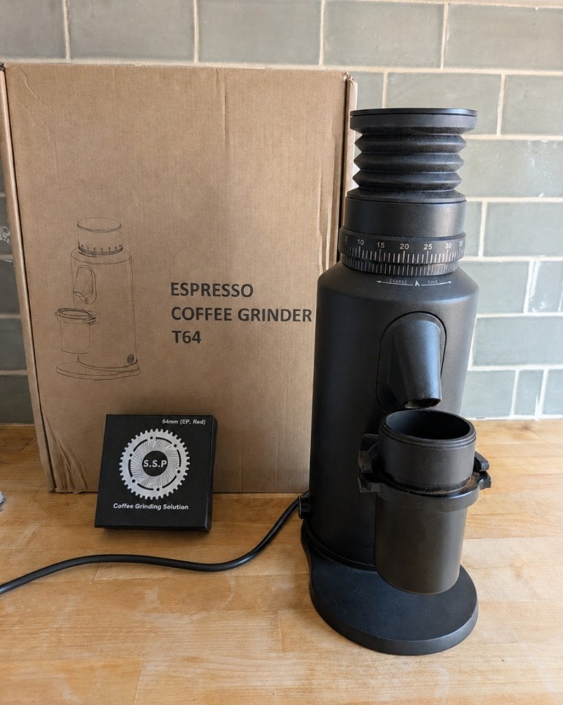 T64S SOLO SSP HU 64MM Variabele RPM Single Dose Koffiemolen, Overige modellen, Verzenden, Koffiebonen, Zo goed als nieuw