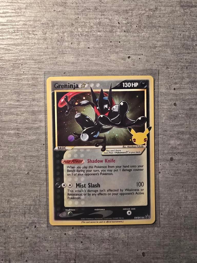 Greninja Gold Star Celebrations Promo SWSH144 Pokémon Kaart, Ophalen of Verzenden, Zo goed als nieuw, Losse kaart, Foil