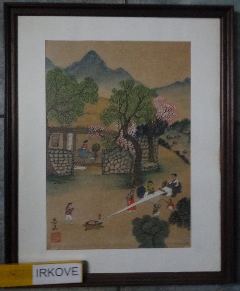 OOSTERS GEMENGDE TECHNIEK * WEVERIJ In Lijst *, Antiek en Kunst, Kunst | Niet-Westerse kunst, Wanddecoratie, China, Papier/karton