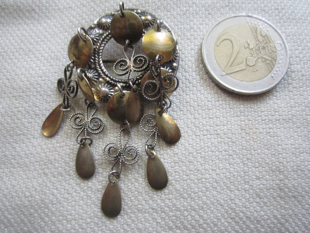 14.   Schitterende oude broche, zilver 830, Ophalen, Zilver, Broche