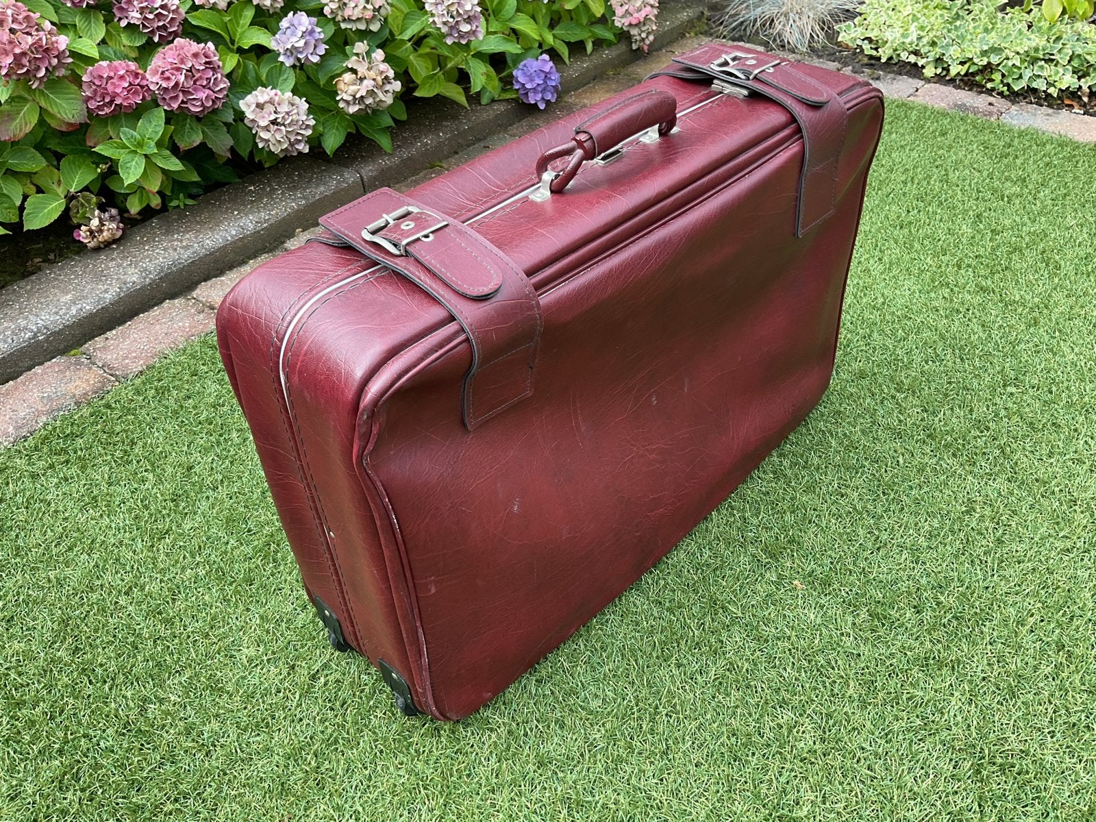 Vintage koffer met wieltjes - 70x45x20 cm, Sieraden, Tassen en Uiterlijk, Koffers, Overige materialen, Gebruikt, 45 tot 55 cm