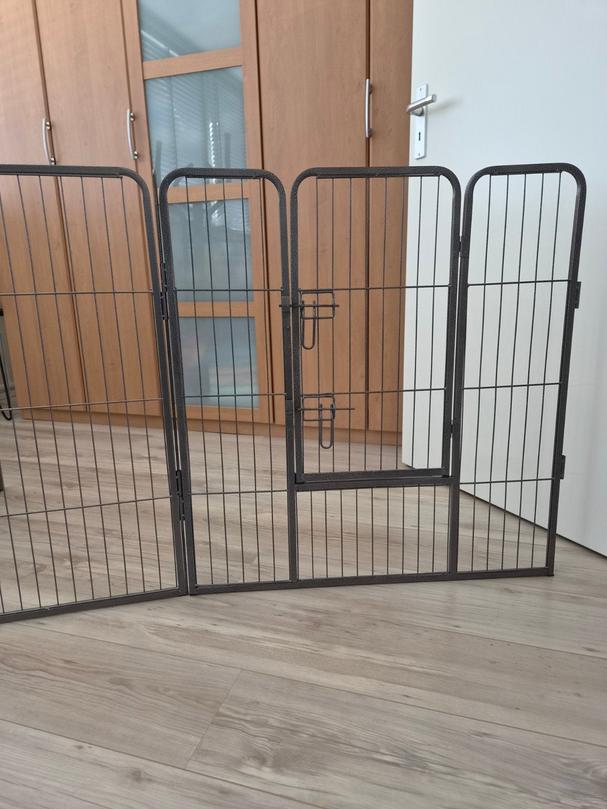 complete puppyren, hondenren, hondenhok. Grijs hamerslag., Dieren en Toebehoren, Hondenbenches, Ophalen, Zo goed als nieuw