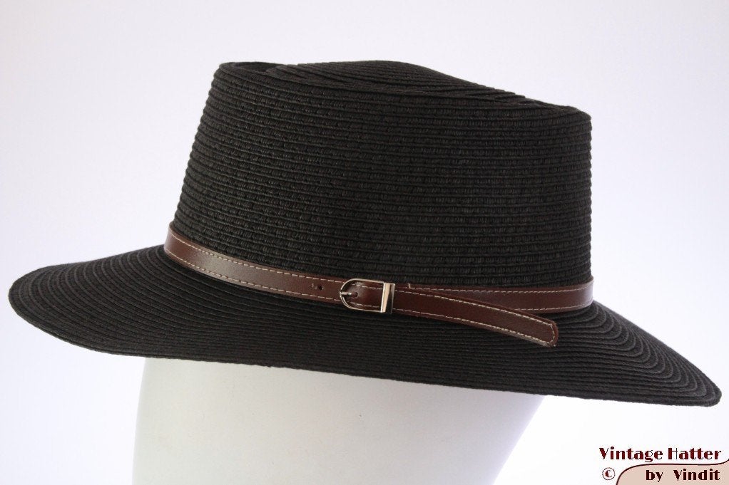 Zomer Outback hoed zwartgrijs gecoat papier 57, 58, 59 nieuw, Ophalen of Verzenden, Nieuw, 58 cm (L, 7¼ inch) of meer, Hoed