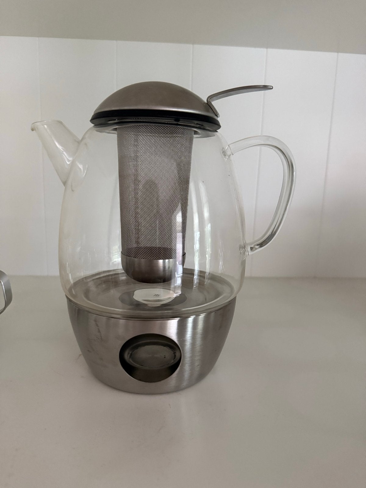WMF SmarTea theeset met theepot en 6 theeglazen - Nieuwstaat, Theepot/fluitketel, Glas, Zilver, Ophalen of Verzenden