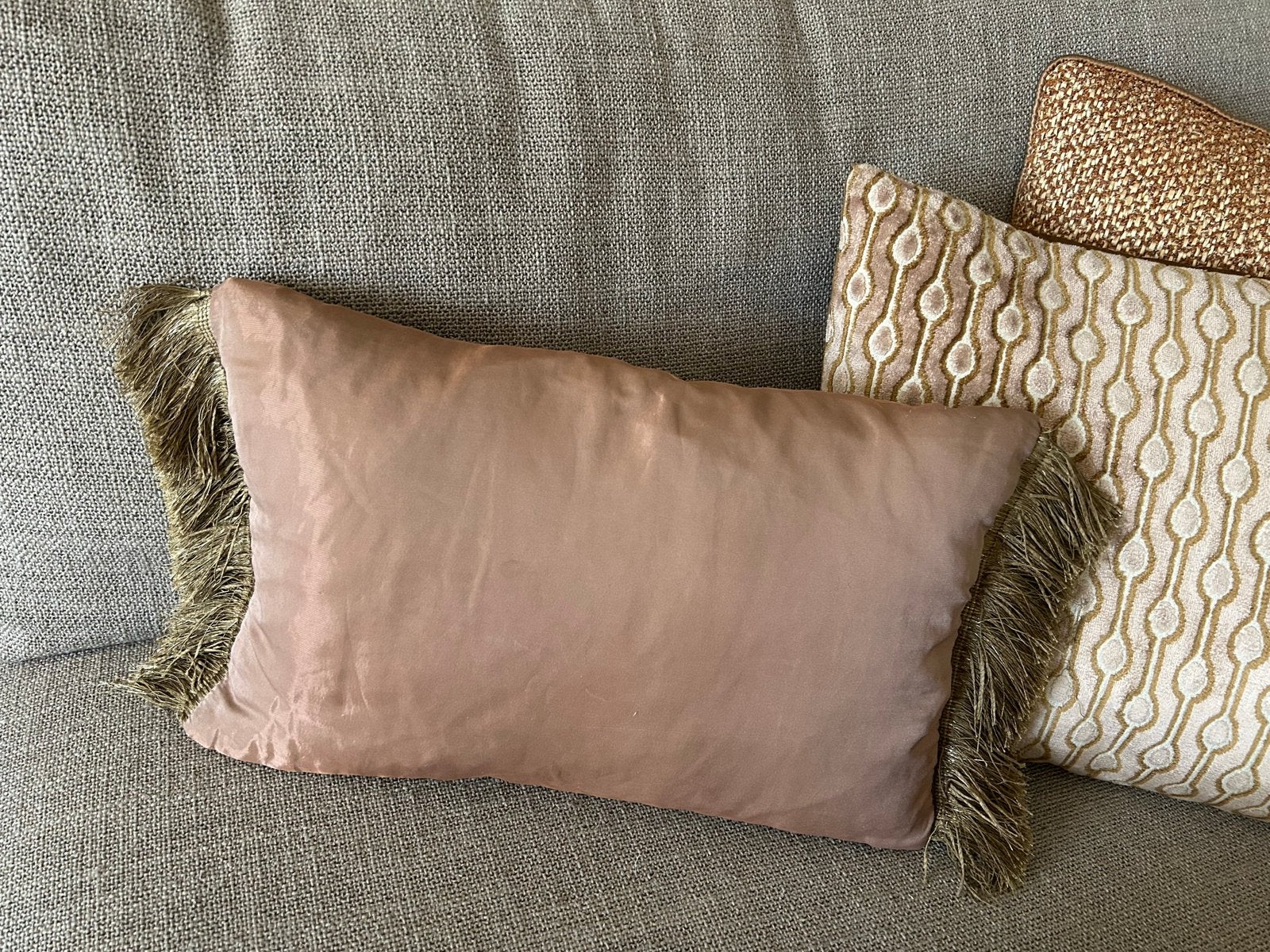 Duran Interiors Sierkussen met franjes, Overige merken, Gebruikt, Beige, Ophalen of Verzenden