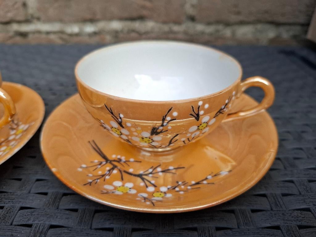 Set van 2 kopjes +schotels + eierdoppen Herford, Antiek en Kunst, Antiek | Porselein, Ophalen of Verzenden