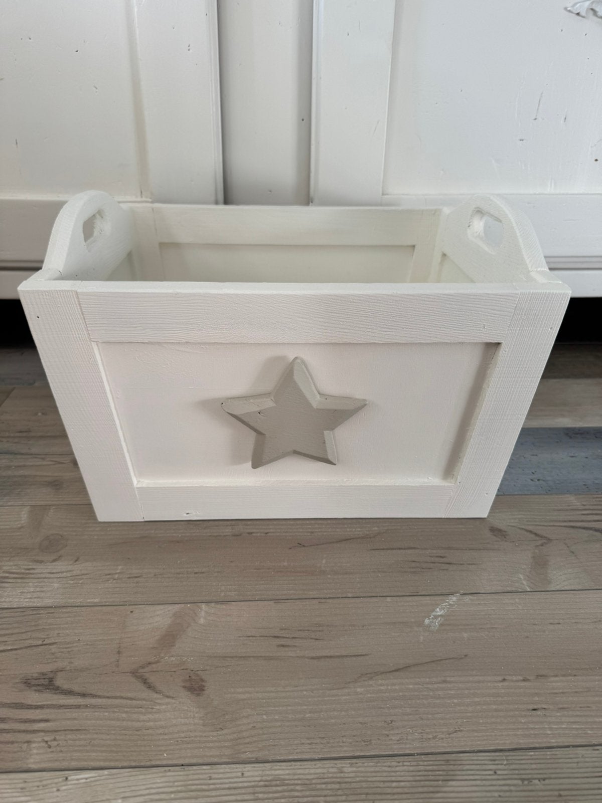 Leuke houten bak met ster, Met handvatten, Overige typen, Ophalen of Verzenden, Zo goed als nieuw