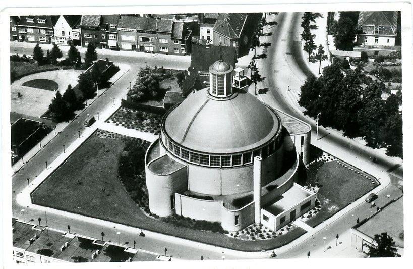 Roermond H. geestkerk luchtfoto, Ophalen of Verzenden, 1960 tot 1980, Ongelopen, Limburg