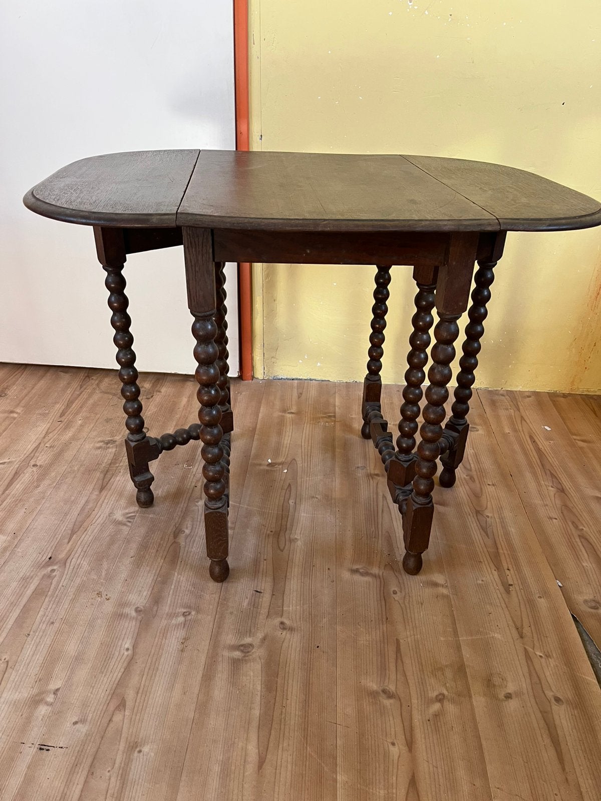 Antieke eikenhouten klaptafel, Ophalen
