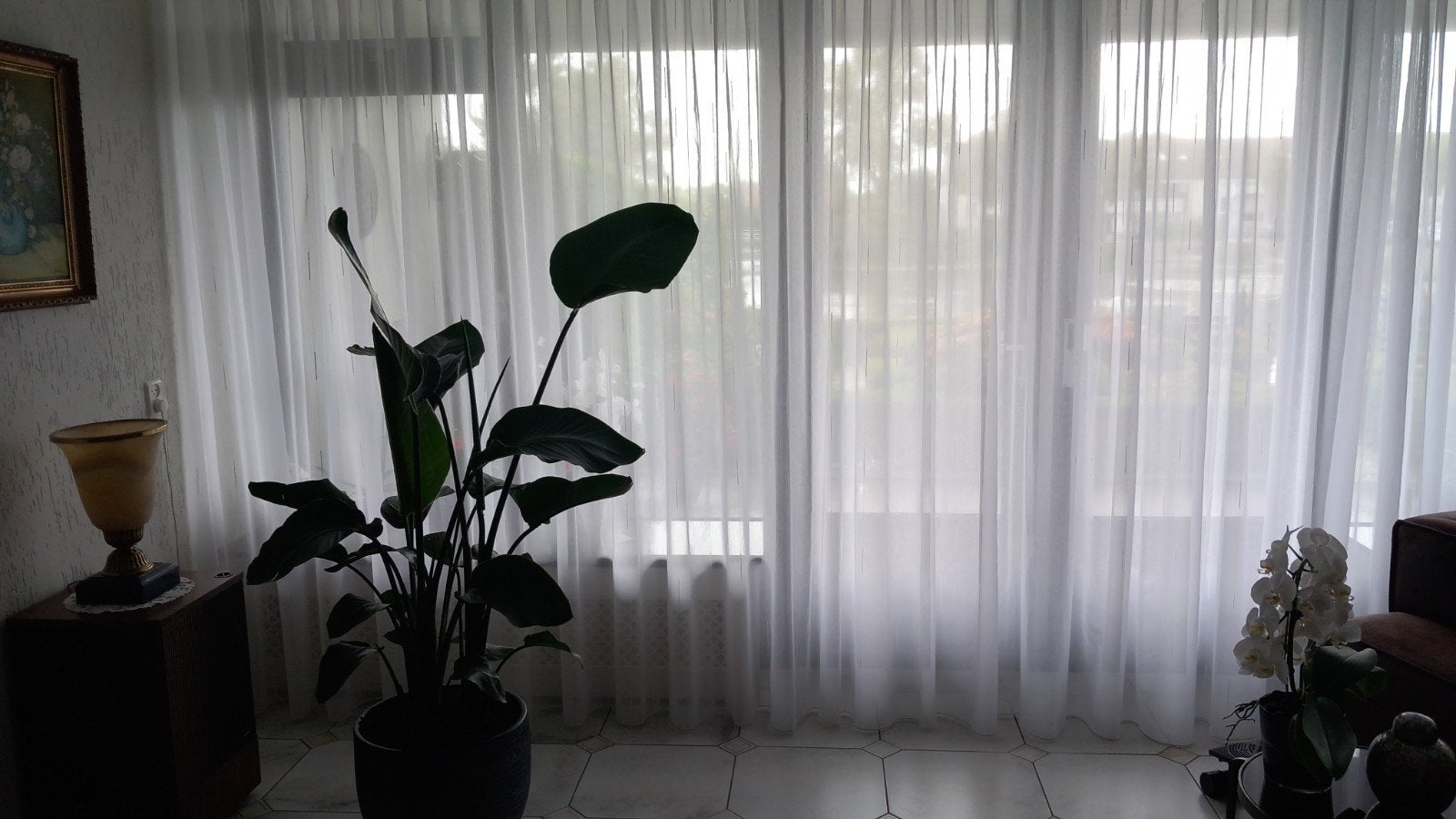 2 X 3.50 METER BREED WITTE INBETWEEN VITRAGE., Ophalen, Vitrage, 175 cm, Gebruikt