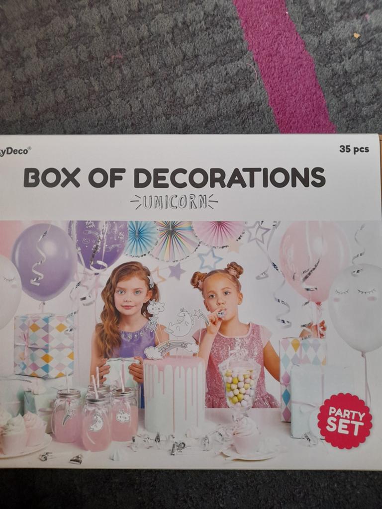Unicorn Feestdecoratie Set - 35 stuks, Ophalen of Verzenden, Nieuw, Versiering, Verjaardag