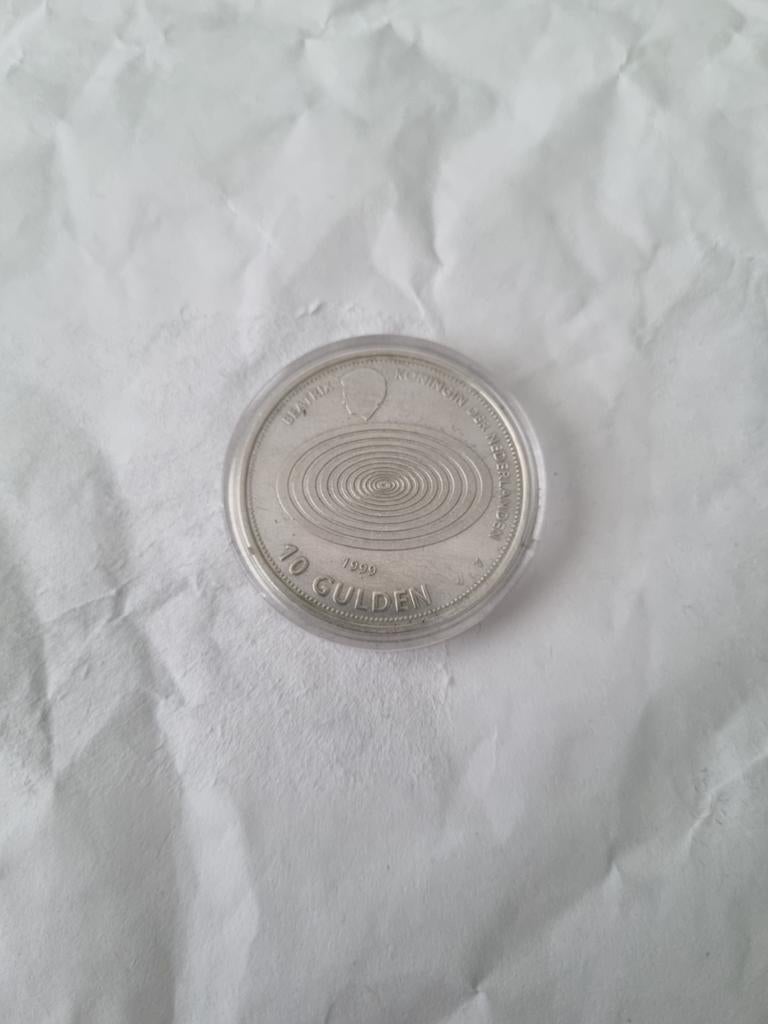 Zilveren (10 Gulden) Beatrix 1999/2000 Millenium laatste gul, Postzegels en Munten, Munten | Nederland, Koningin Beatrix, Zilver