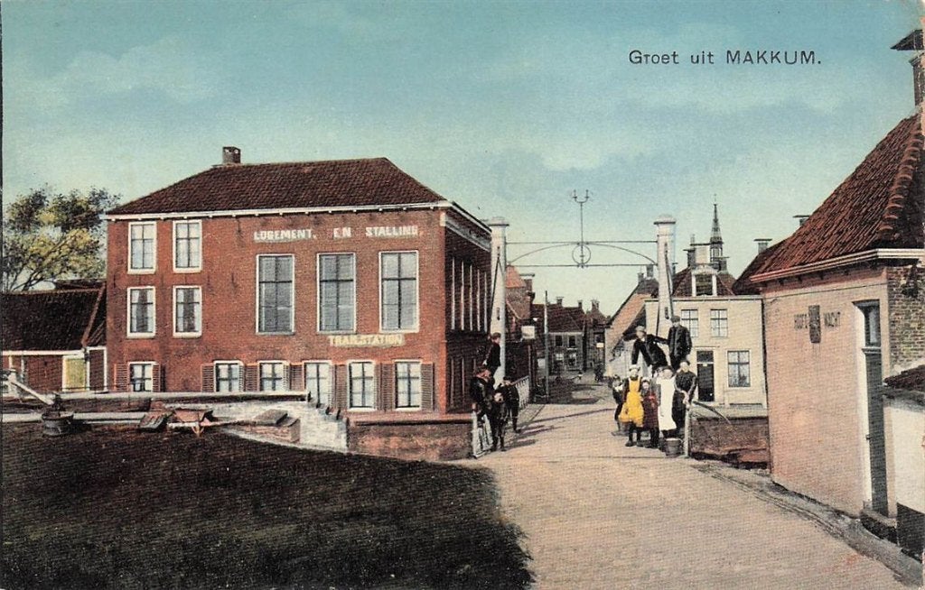 703-066-049 Groet uit Makkum Logement Den Stalling, Verzenden, Voor 1920, Friesland