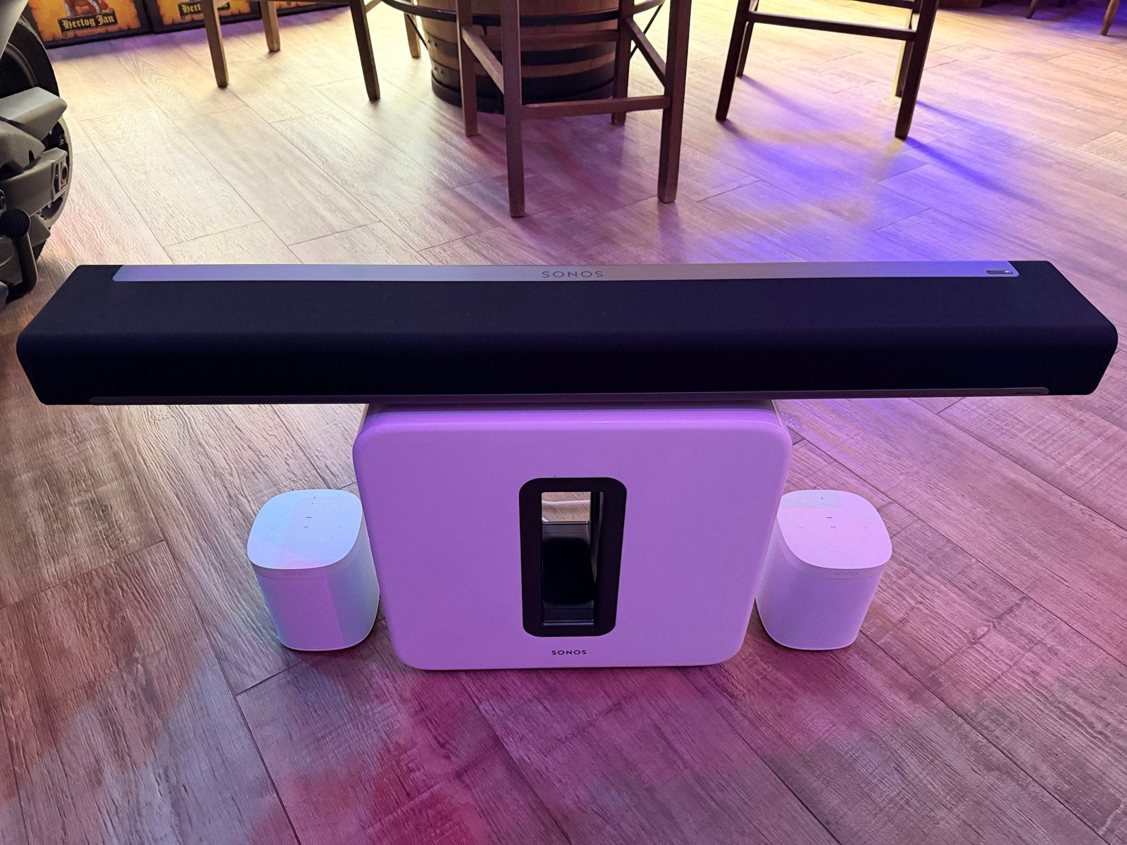 Sonos complete set: Playbar, 2x One Gen 2 en een sub!, Losse componenten, Zo goed als nieuw, Speakers, Ophalen