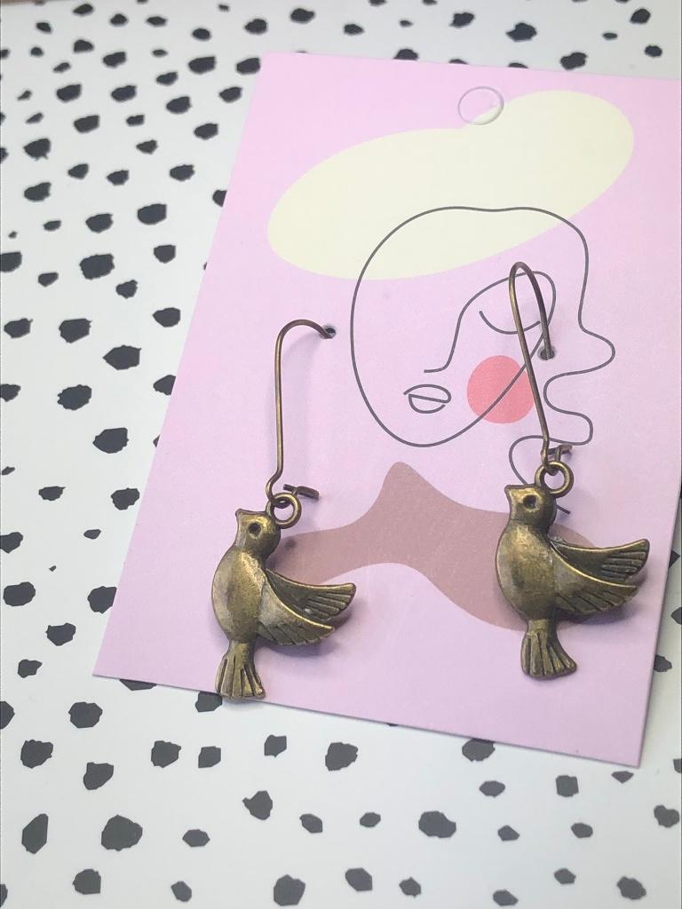 oorbellen vliegende vogeltjes, Verzenden, Zo goed als nieuw, Overige materialen, Hangers