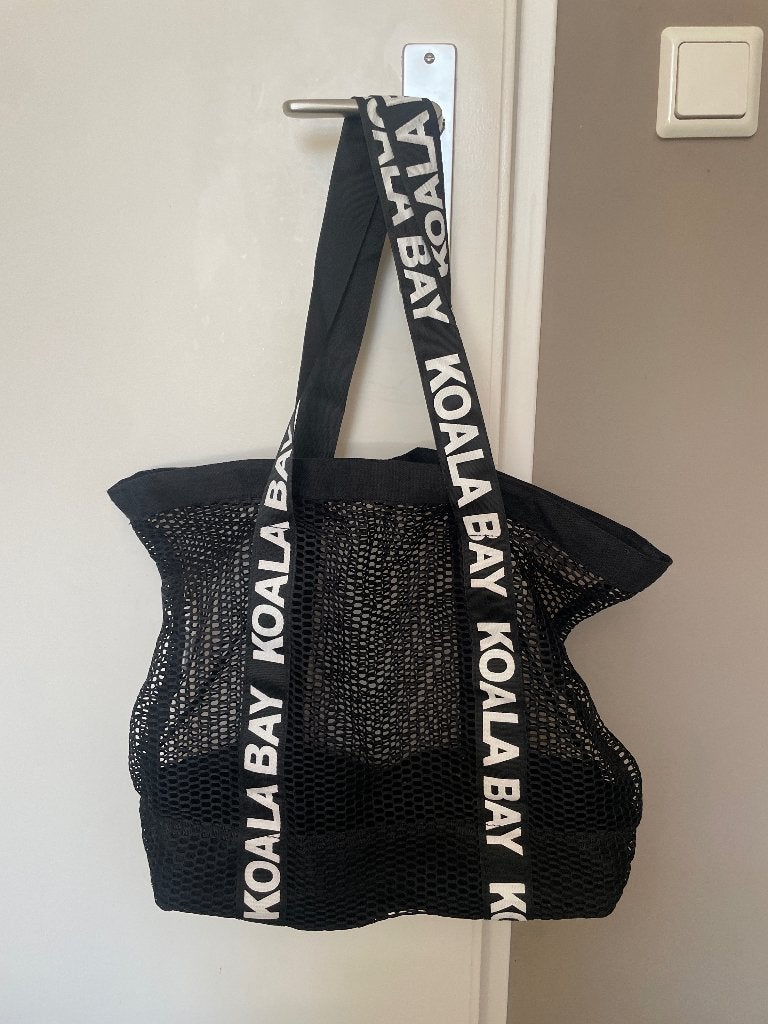 kaola bay zwarte visnet strand sport shopper tas, Ophalen of Verzenden, Zo goed als nieuw, Zwart, Shopper