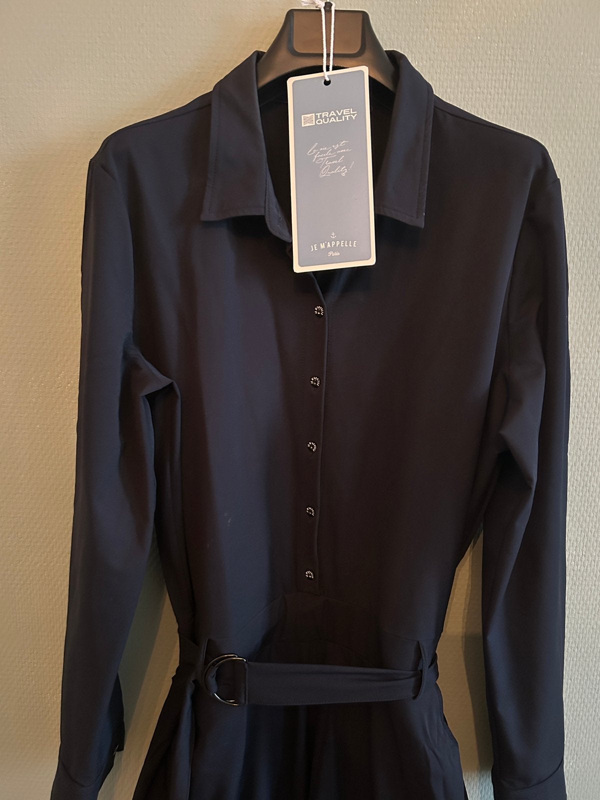 Jumpsuit travelstof navy blauw mt L/xl - zgan Je M’appelle, Ophalen of Verzenden, Zo goed als nieuw, Maat 42/44 (L), Blauw