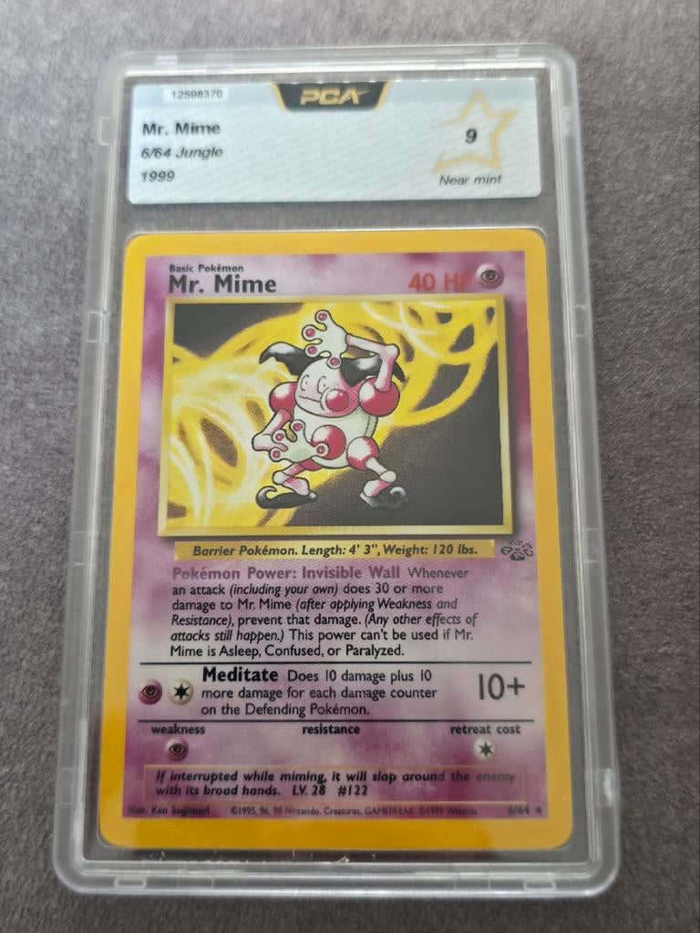 Pokémon Mr. Mime 6/64 Jungle PCA 9 Graded Kaart, Hobby en Vrije tijd, Verzamelkaartspellen | Pokémon, Ophalen of Verzenden, Zo goed als nieuw