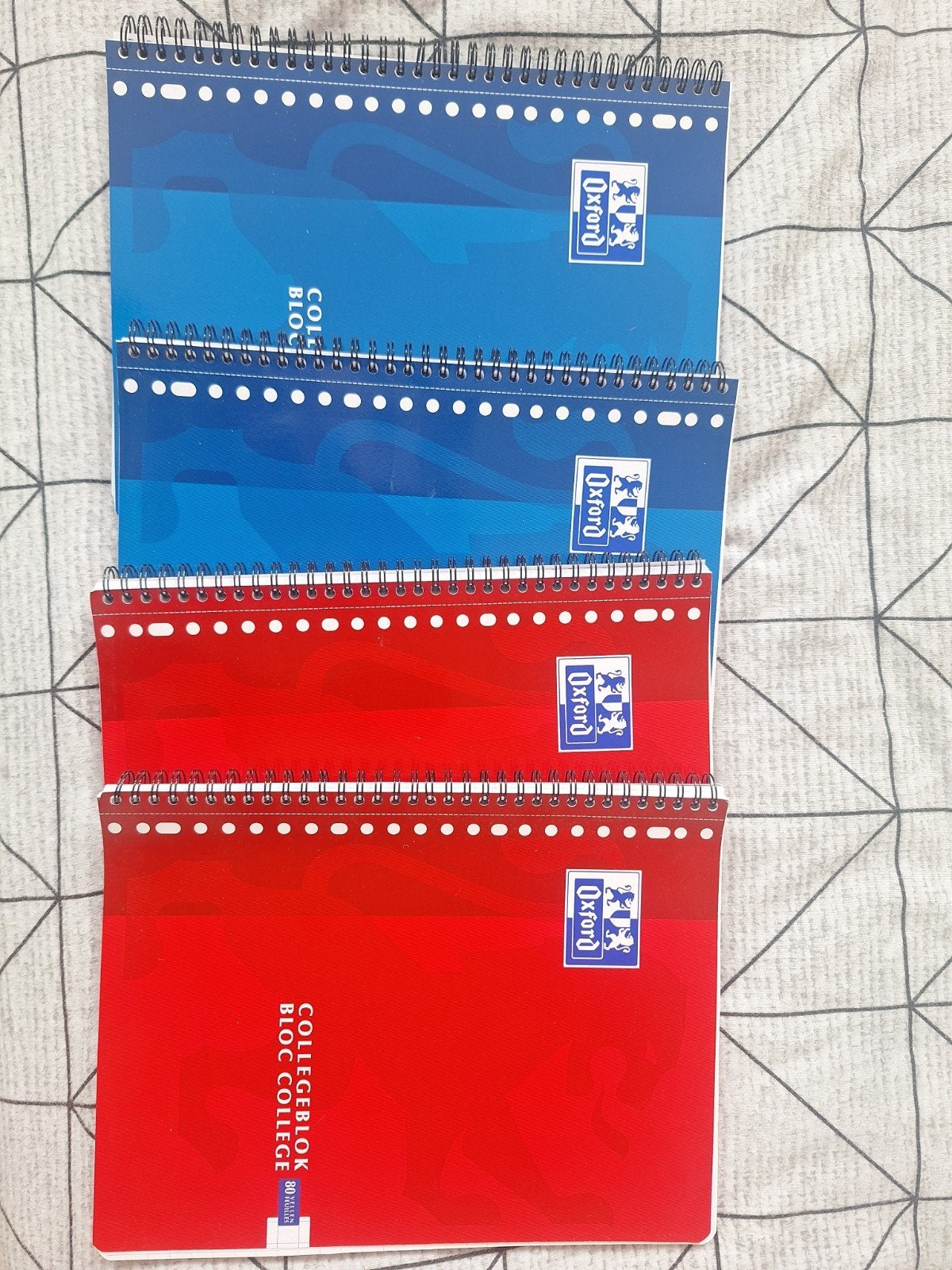 4 oxford schoolschriften met raster, Ophalen of Verzenden