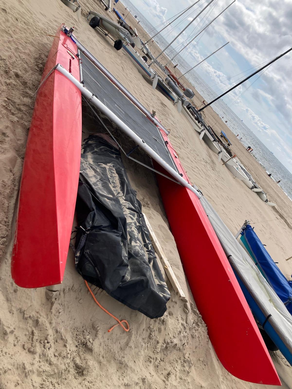 Catamaran platvorm, Ophalen of Verzenden, Gebruikt, 6 meter of meer, 15 tot 30 m²
