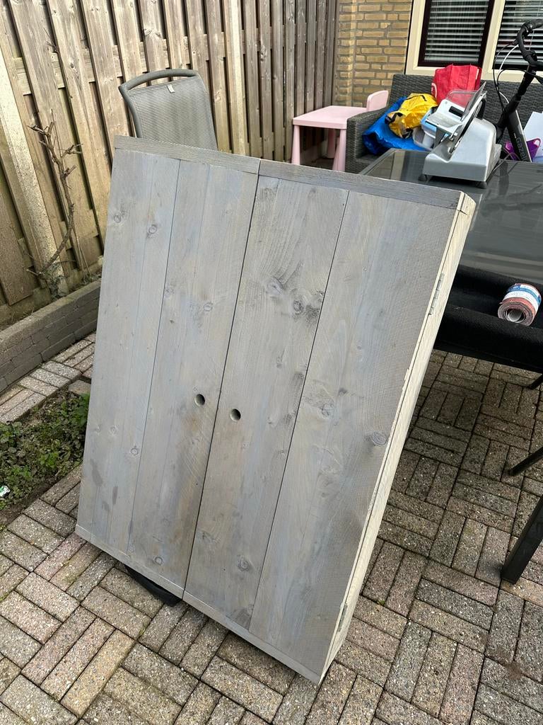 Houten kruidenkastje - Grijs geverfd, Huis en Inrichting, Ophalen of Verzenden, Gebruikt