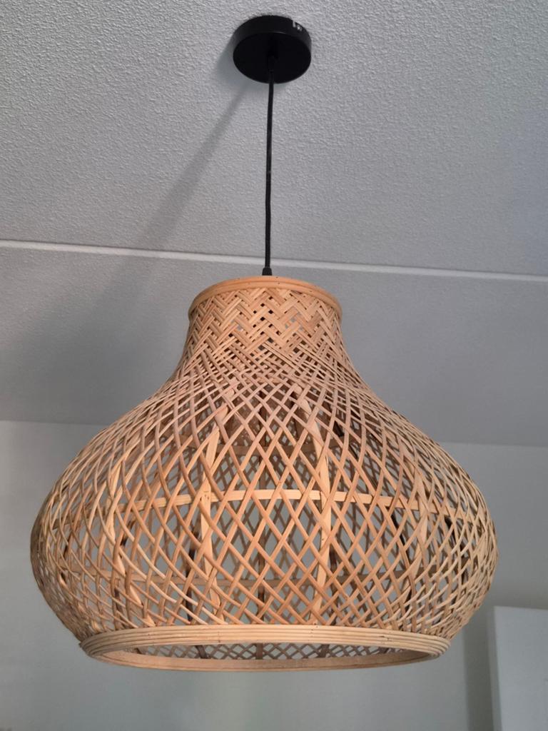 Kwantum Hanglamp Brisa Naturel Bamboe ø 47 cm, Gebruikt, Bohemian, Natuurlijk, Scandinavisch, Ophalen of Verzenden, Minder dan 50 cm