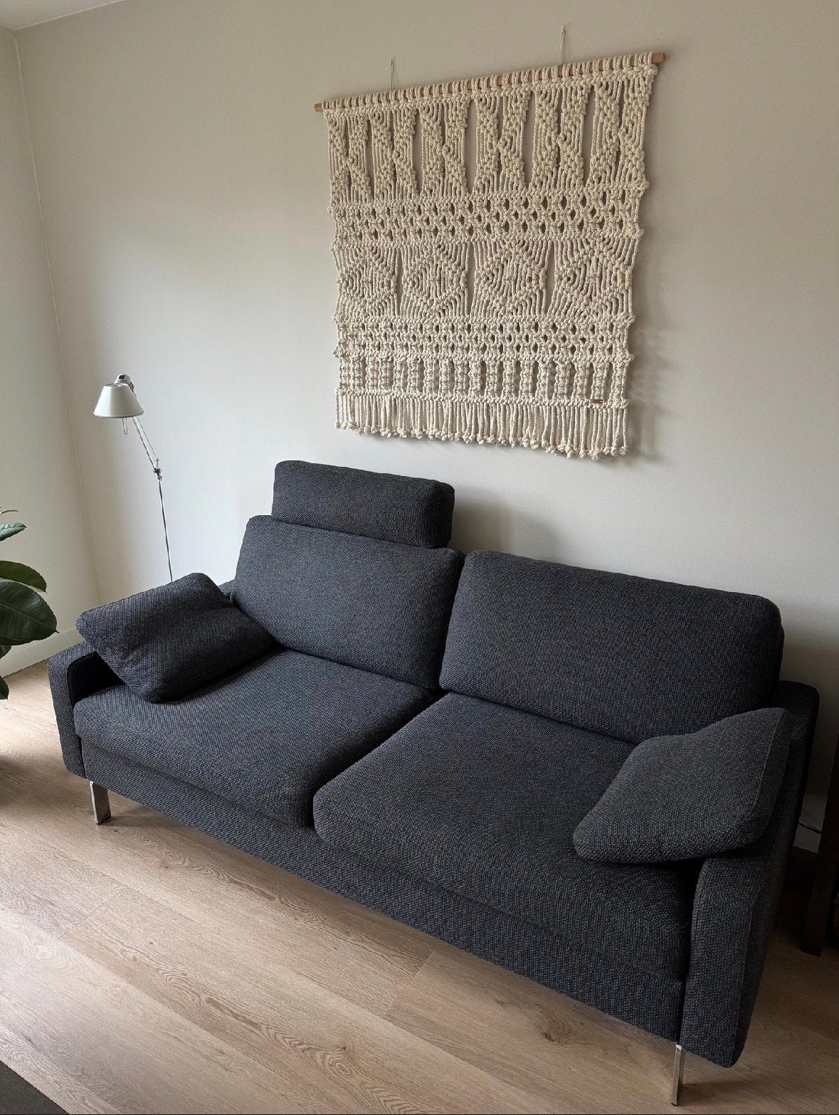 COR Conseta bank - Antracietgrijs textiel, zo goed als nieuw, Ophalen, 150 tot 200 cm, Driepersoons, 75 tot 100 cm