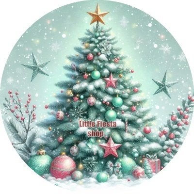 lf913 ouwel kerstboom 20x4,7cm eetbare cupcake rondjes, Ophalen of Verzenden, Nieuw, Cupcakes, Versiering