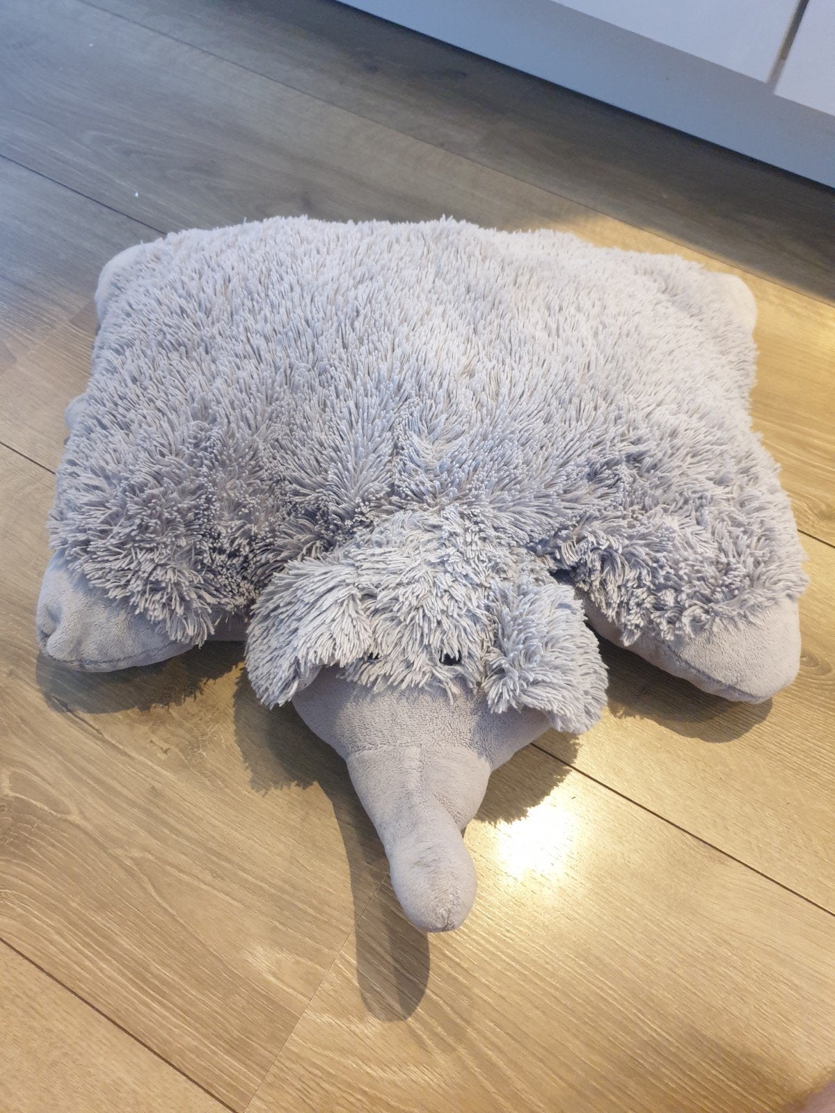 Grijze Olifant Knuffel Kussen - Zacht en Comfortabel, Gebruikt, Grijs, Ophalen of Verzenden, Middelgroot (20 tot 80 cm)