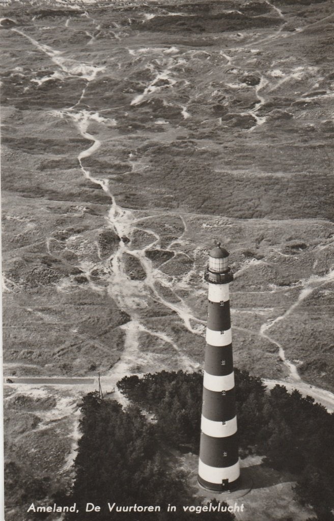 ameland- vuurtoren, Ophalen of Verzenden, 1940 tot 1960, Waddeneilanden