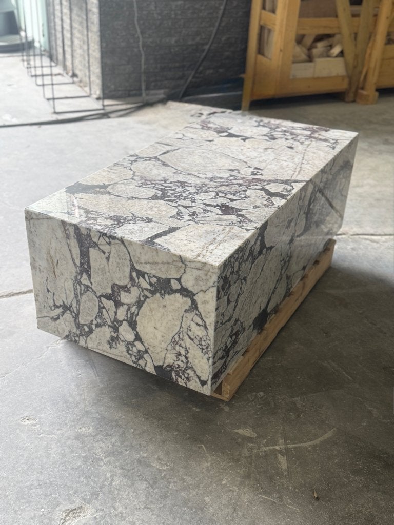 Calacatta Viola marmer blok salontafel - maatwerk - Nieuw, Ophalen, 100 tot 150 cm, Nieuw, 50 tot 100 cm