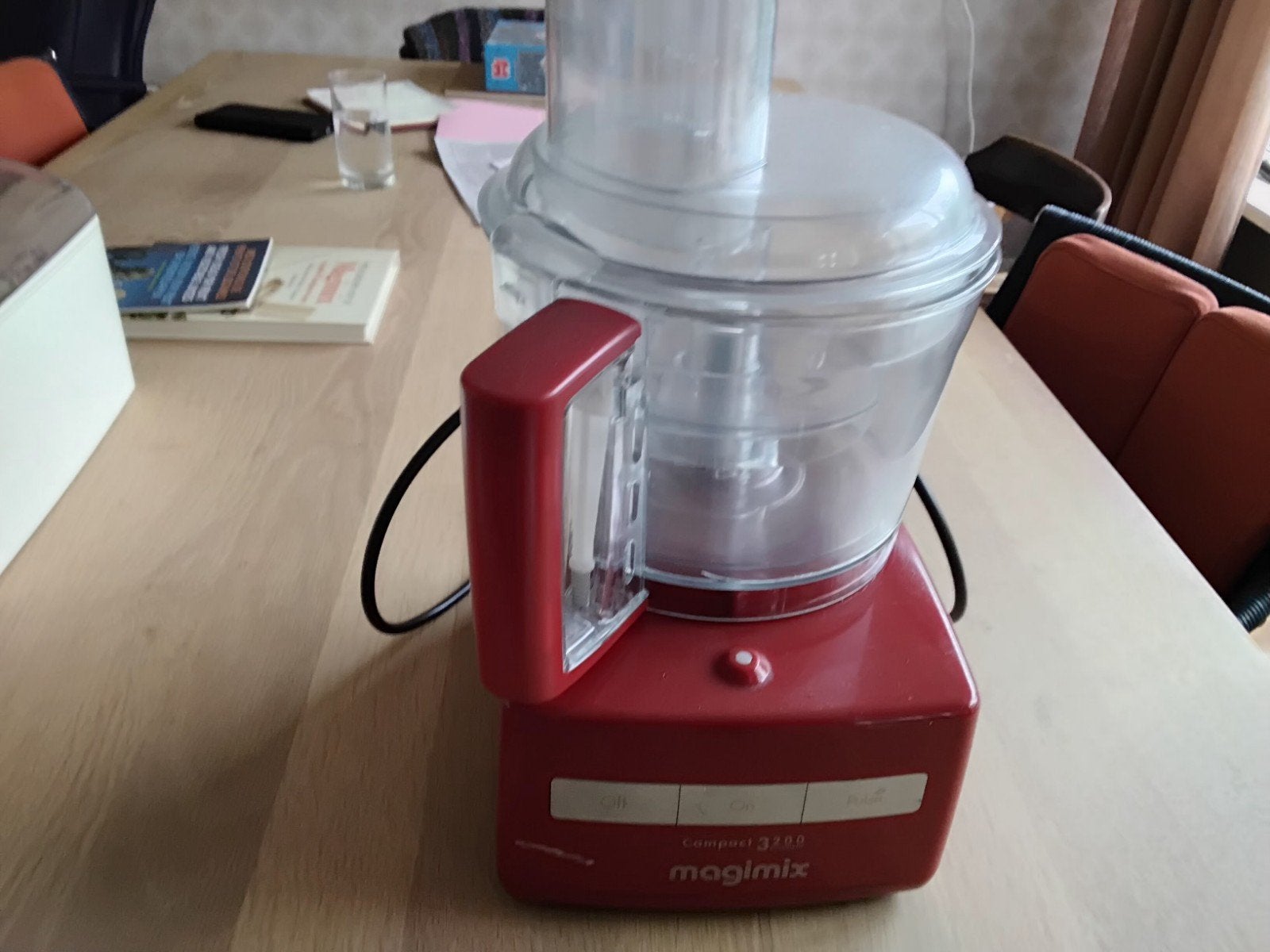 Magimix Compact 3200 Foodprocessor Rood met Accessoires, Gebruikt, Ophalen of Verzenden, 2 tot 3 liter, Vaatwasserbestendig