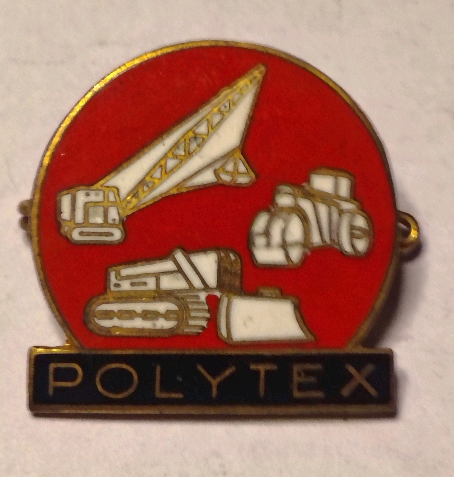 Polytex Emaille Speldje Broche, Ophalen of Verzenden, Gebruikt, Overige onderwerpen