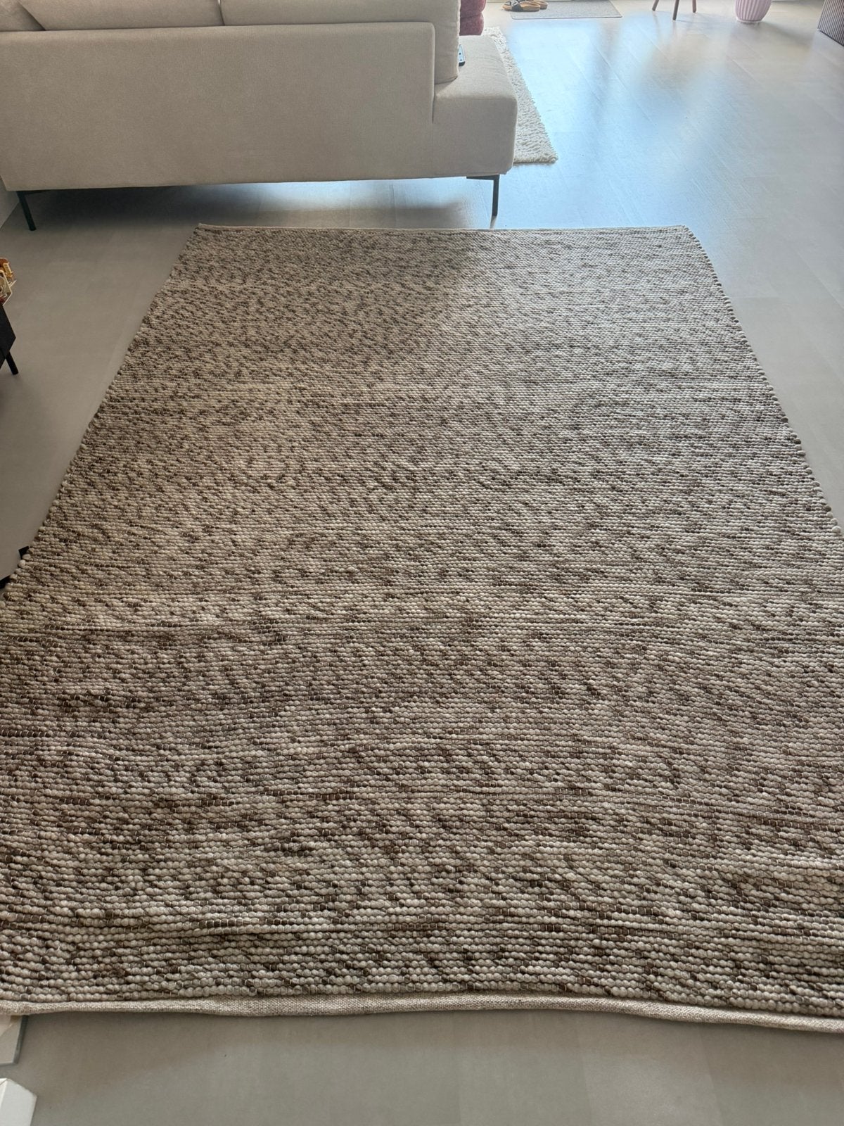 Wollen vloerkleed - Feline Bruin/Gemeleerd 200x290, Ophalen, Zo goed als nieuw, Rechthoekig, 200 cm of meer