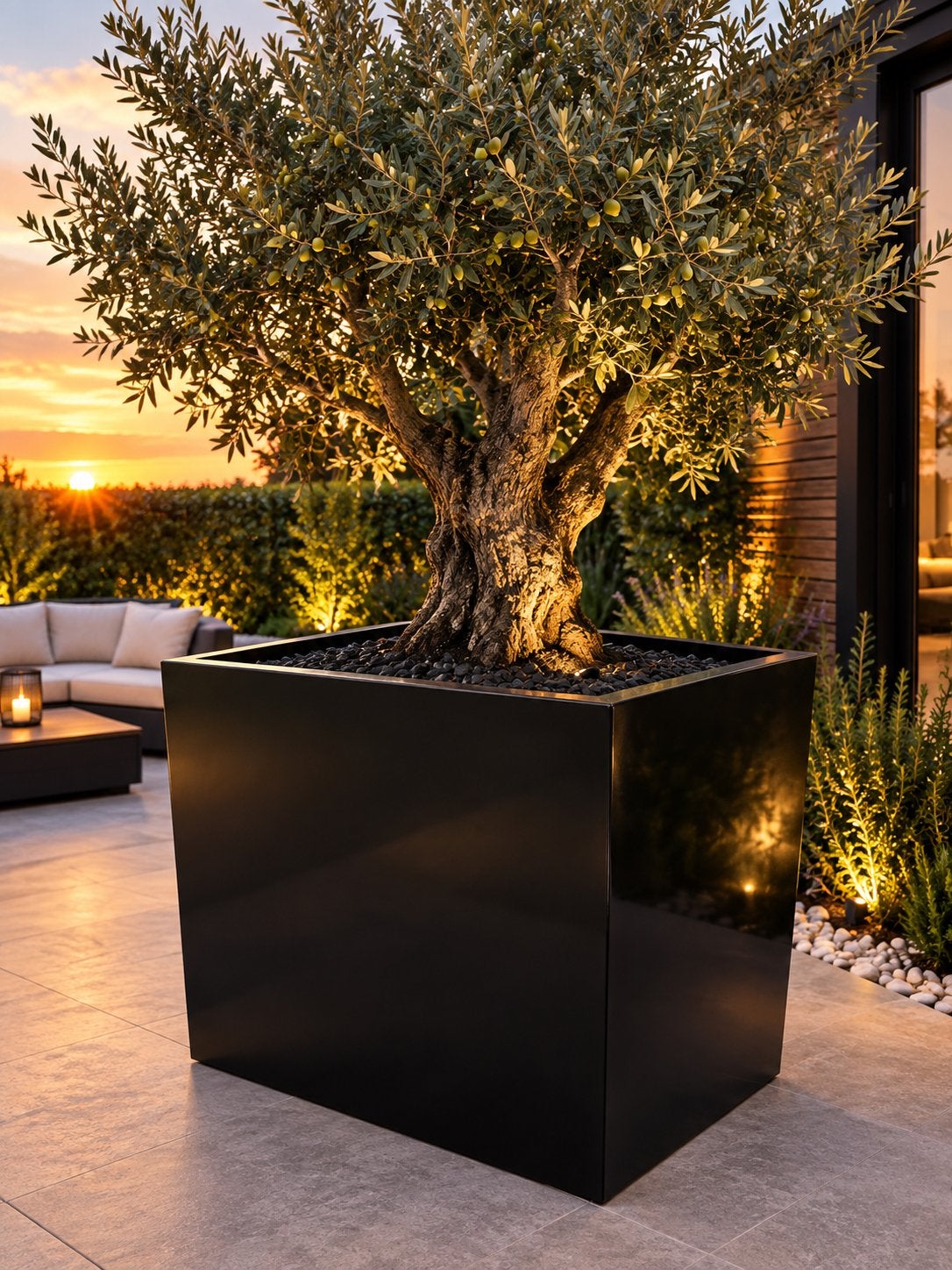 Grote zwarte plantenbak voor buiten - Nieuw!, Ophalen, Balkon, 40 cm of meer, Vierkant