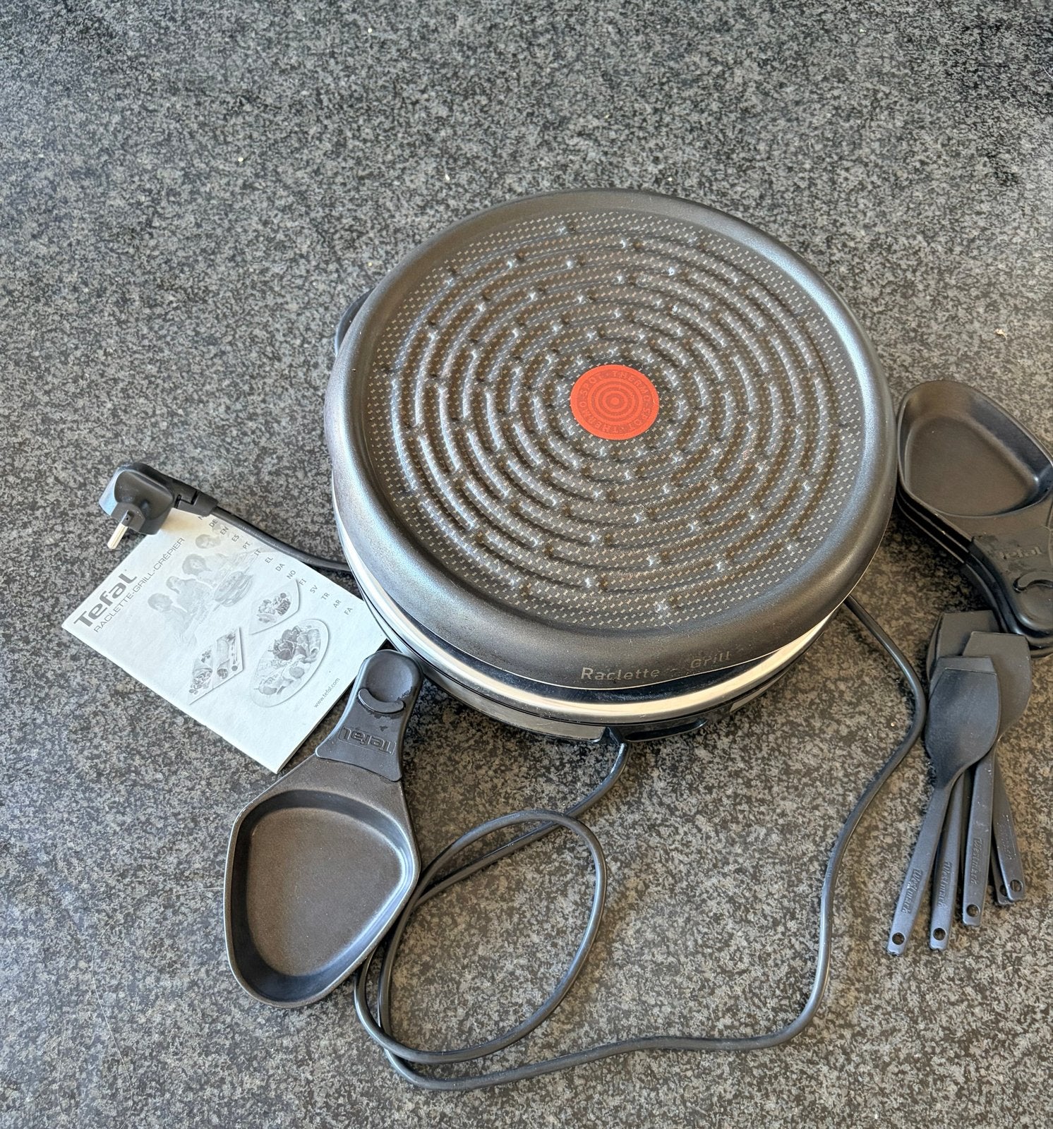 Tefal Gourmet Raclette-grill met 6 pannetjes en spatels, Ophalen of Verzenden, Gebruikt, 4 t/m 7 personen