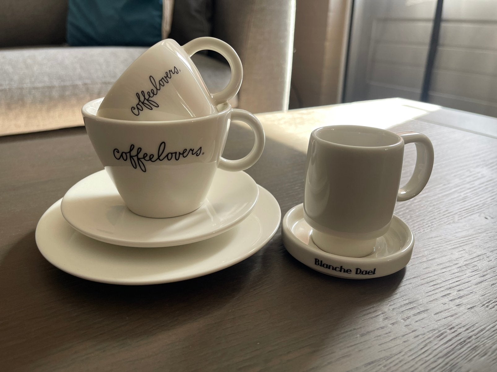Coffeelovers en Blanche dael espresso en lungo servies, Verzamelen, Porselein, Kristal en Bestek, Ophalen, Nieuw, Porselein, Kop en/of schotel
