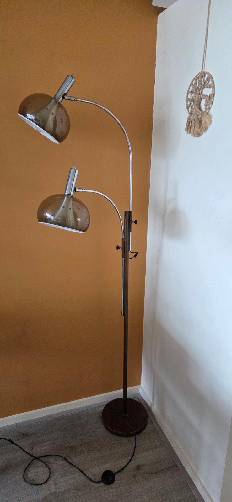 Vintage Vloerlamp Dijkstra, Huis en Inrichting, Lampen | Vloerlampen, Ophalen, Gebruikt, Vintage, Retro, Glas