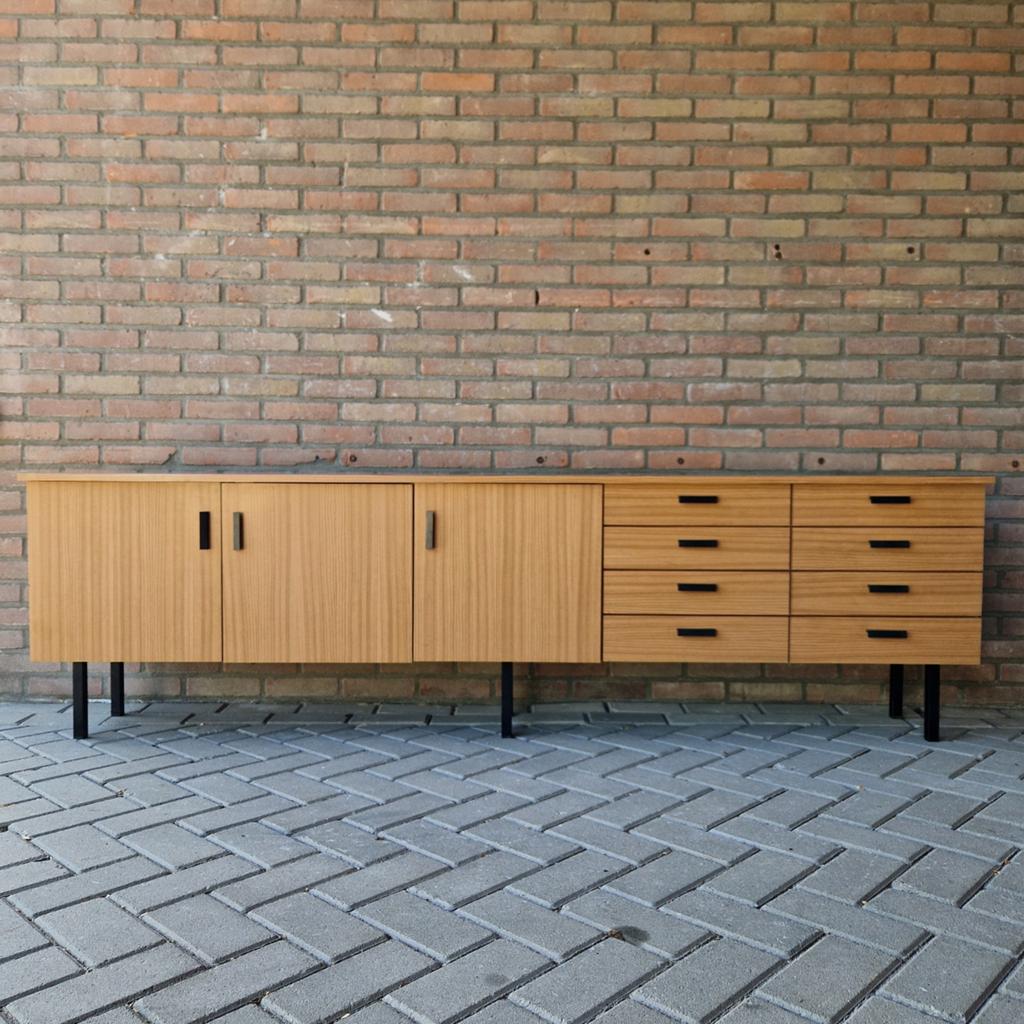 Dressoir Formica - Breed TV Meubel met Lades en Deuren, Modern, Retro, Kunststof, Gebruikt, Onbekend