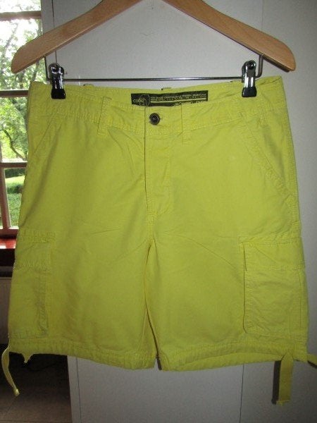 E464 JACK AND JONES mt S bermuda geel cargo, Kleding | Heren, Verzenden, Geel, Zo goed als nieuw, Jack & Jones