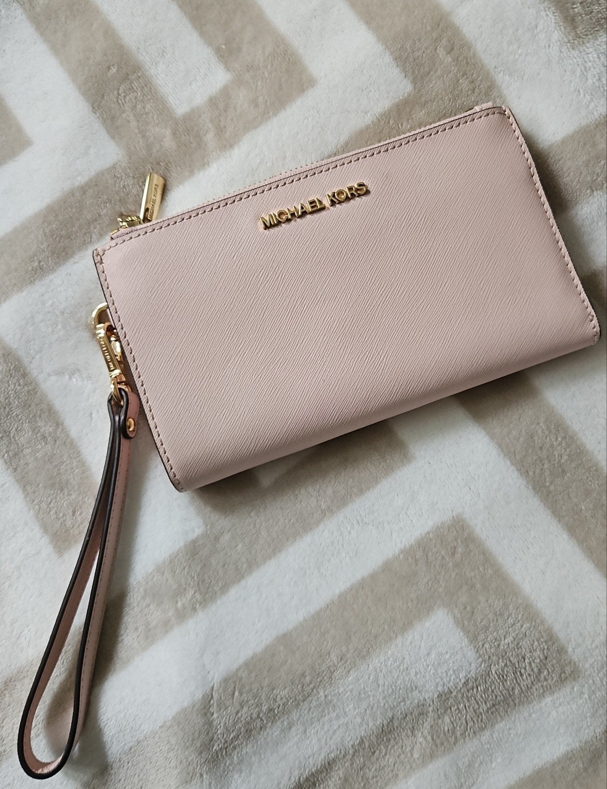 Michael Kors Adele DoubleZip Wristlet Portemonnee Lichtroze, Ophalen