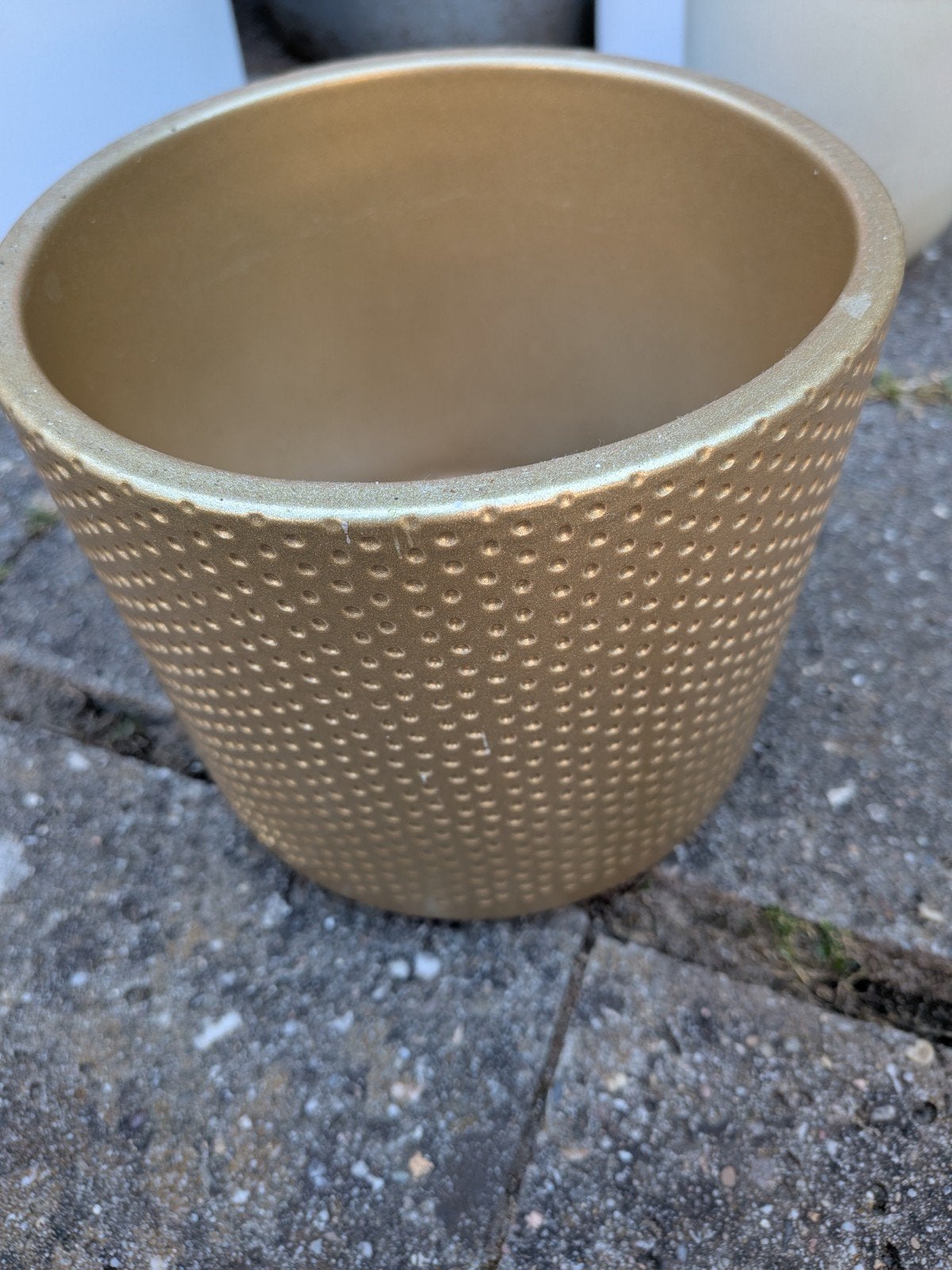 Gouden bloempot Mica Decorations Pot Era Perigold H13D15, Ophalen, Rond, Binnen, Zo goed als nieuw