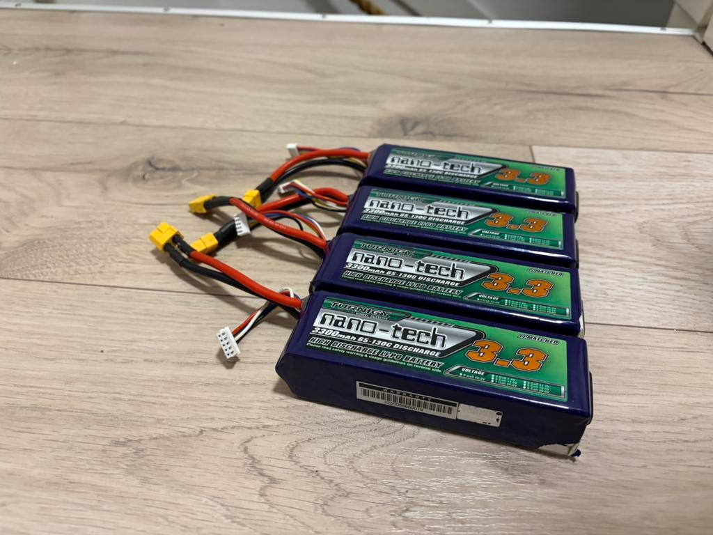 4S Lipo 's | 4x 3300 mAh 65-130C | Batterijen | Accu, Ophalen of Verzenden, Gebruikt