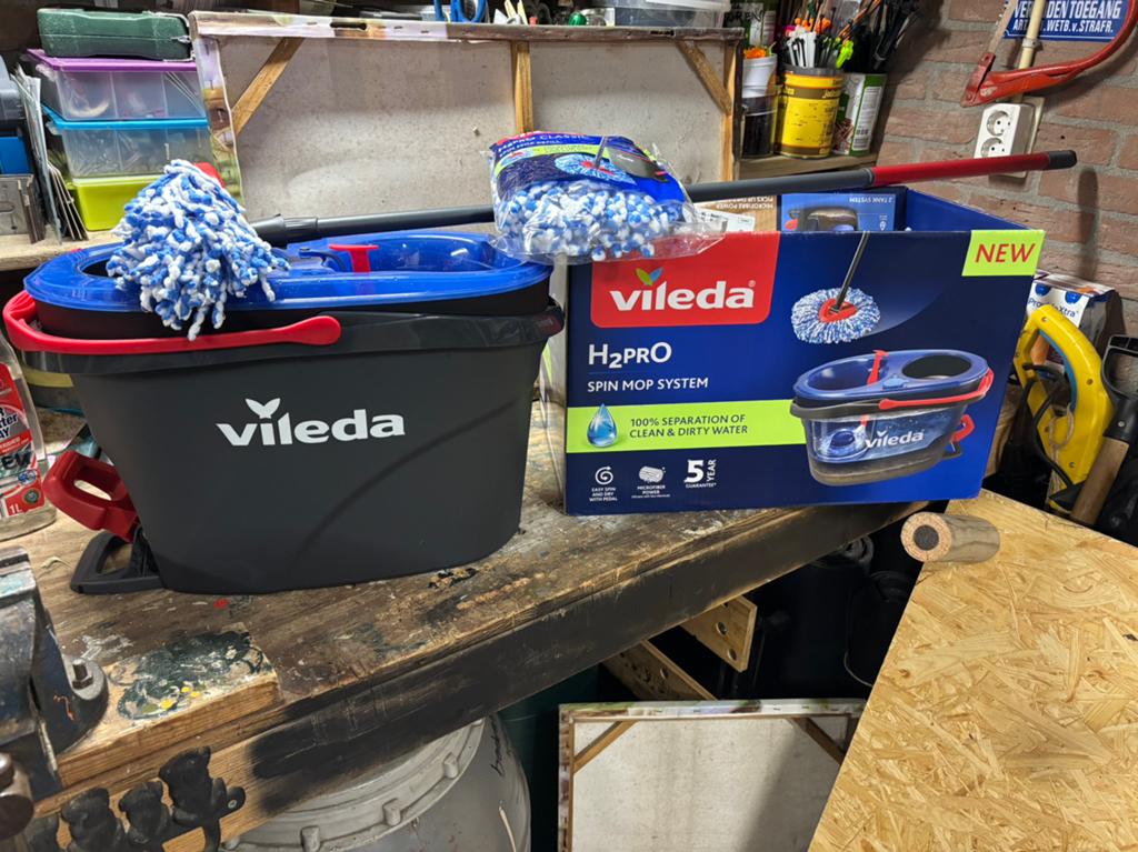 Vileda H2PRO Spin Mop Systeem - Nieuw in doos, Ophalen of Verzenden, Dweilemmer, -bak, of -wagen